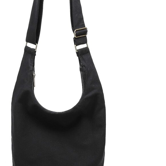 Women Hippie Crossbody Bag - Top Zip Large Capacity Canvas Sling Bag - Jacquard - Picture 8 of 9